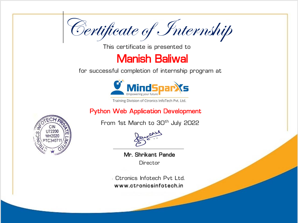 Python Internship Certification